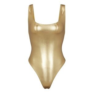 SKIMS Metallic Swim High-Cut One-Piece Gold plus size 4X women’s new with tags